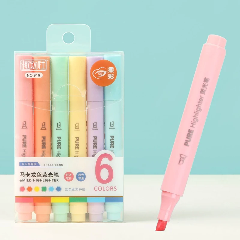 6 Teile/satz Pastell Farbe Mac – Pastel Highlighter Set Double Ended Bewertung und Preis