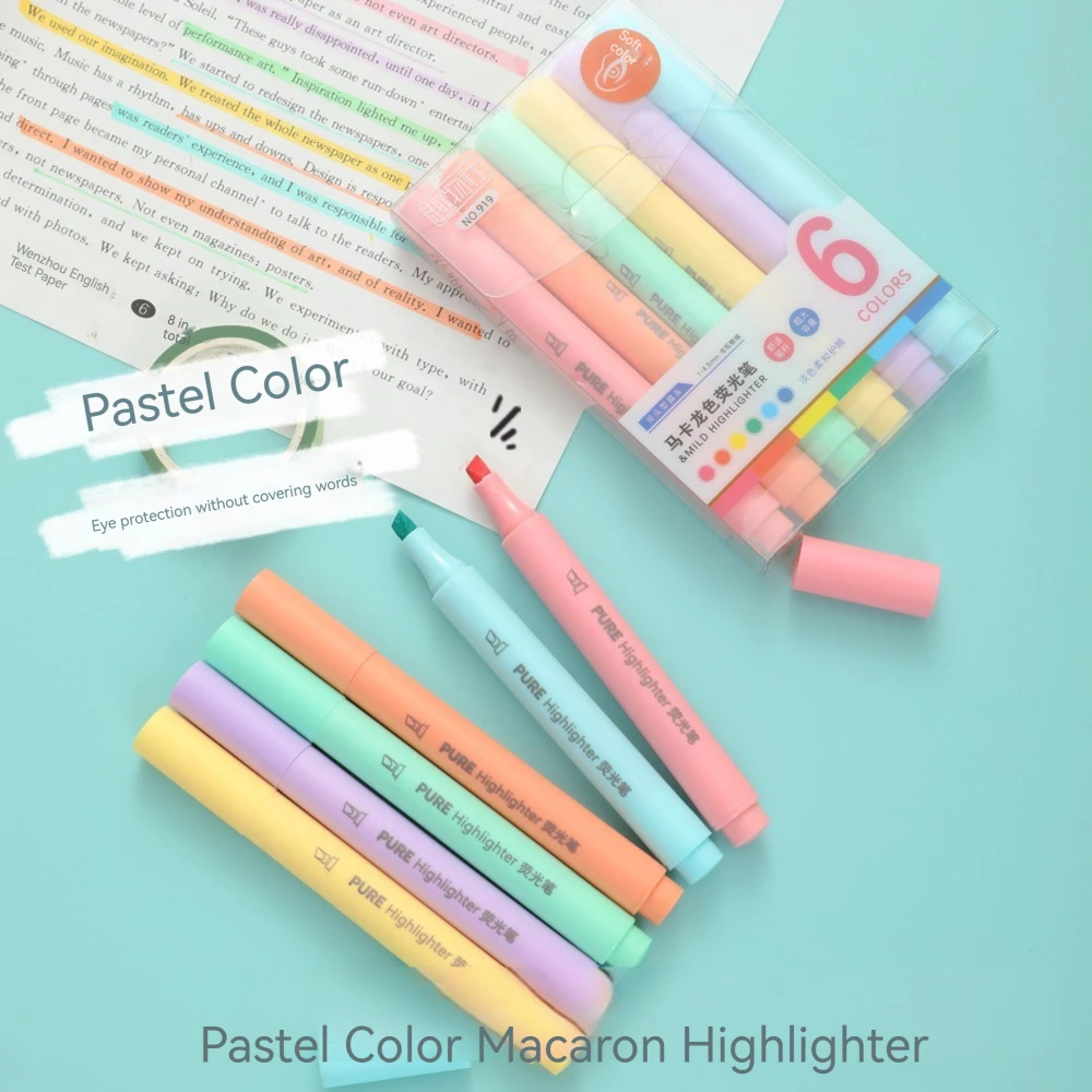 6 Teile/satz Pastell Farbe Mac – Pastel Highlighter Set Double Ended Bewertung und Preis